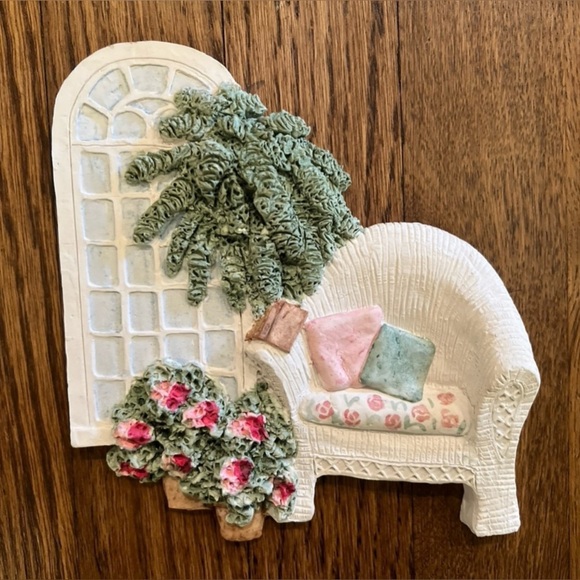 Vintage 1989 Michael's "The Reading Chair" Wall Art Plaque - New in Box - Picture 2 of 6